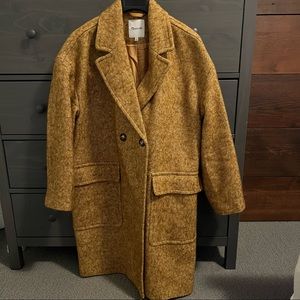 Madewell Averdon Coat in Boucle Fabric in Rich Amber XL